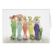 Beach Babes Dansend in de Rain-kaart (Voorkant Horizontaal)