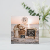 beach baby aankondiging zwangerschap aankondigings (Staand voorkant)