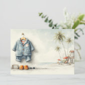 Beach Baby Bash - 1e verjaardagsfeestje Kaart (Staand voorkant)