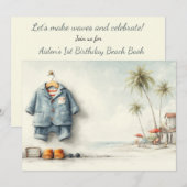 Beach Baby Bash - 1e verjaardagsfeestje Kaart (Voorkant / Achterkant)