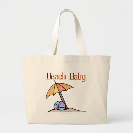Beach Baby Grote Tote Bag (Voorkant)