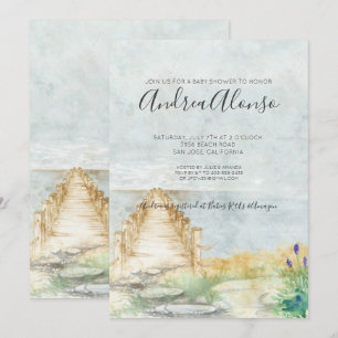 Beach Baby Nautical Baby shower Invitation Kaart