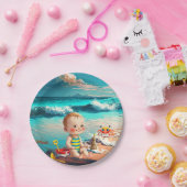 Beach Baby Papieren Bordje (Feest)
