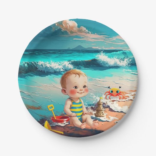 Beach Baby Papieren Bordje (Voorkant)