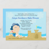 Beach Baby Sand Castle Baby shower 5x7 Kaart (Voorkant / Achterkant)