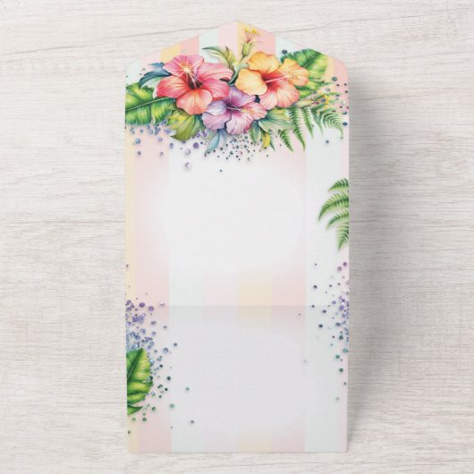 Beach Baby shower All In One Uitnodiging (Buitenkant)