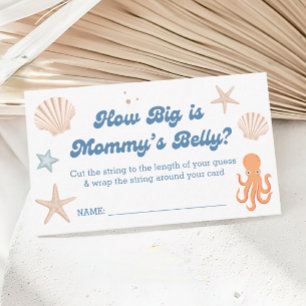 Beach Baby shower Hoe groot is het buikspel van ma Informatiekaartje