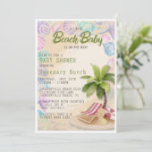 Beach Baby shower Invitation Kaart (Staand voorkant)