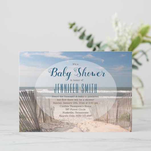 Beach Baby shower Kaart (Staand voorkant)