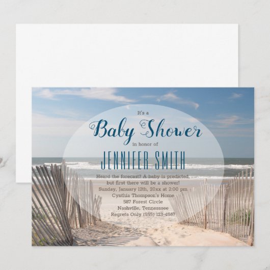 Beach Baby shower Kaart (Voorkant / Achterkant)