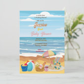 Beach Baby shower Kaart (Staand voorkant)
