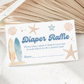 Beach Baby shower Luier Raffle Tickets Informatiekaartje