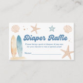 Beach Baby shower Luier Raffle Tickets Informatiekaartje (Voorkant)