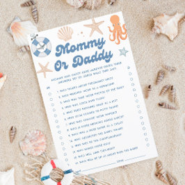 Beach Baby shower Raad eens wie mama of papa spel