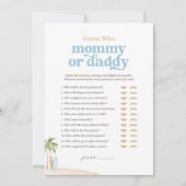 Beach Baby shower Raad eens wie mama of papa spel Kaart (Voorkant)
