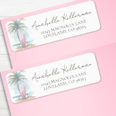 Beach Baby Shower Return Address Etiket
