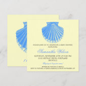 Beach Baby shower  Scallop Shell Blue Kaart (Voorkant / Achterkant)