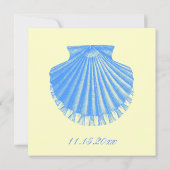 Beach Baby shower  Scallop Shell Blue Kaart (Achterkant)