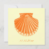 Beach Baby shower  Scallop Shell Sinaasappel Kaart (Achterkant)