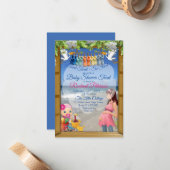 Beach Baby shower Treat Invitation Notitiekaartje (Voorkant / Achterkant in situ)