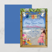 Beach Baby shower Treat Invitation Notitiekaartje (Voorkant / Achterkant)