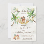 Beach Baby shower Tropical Hammock Invitation Kaart (Voorkant)