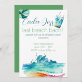 Beach Bach Party-uitnodiging Kaart (Voorkant / Achterkant)