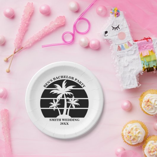 Beach Bachelor Party Island bruiloft gepersonalise Papieren Bordje (Feest)
