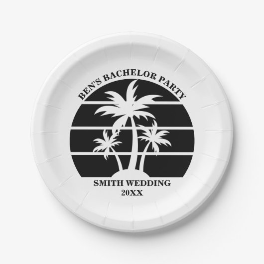 Beach Bachelor Party Island bruiloft gepersonalise Papieren Bordje (Voorkant)