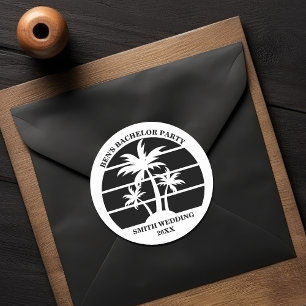 Beach Bachelor Party Island bruiloft gepersonalise Ronde Sticker