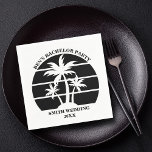 Beach Bachelor Party Island bruiloft gepersonalise Servet<br><div class="desc">Koele zwarte palmbomen op een stijlvol vrijgezellenfeest of bruiloftsservet. Pas deze tropische servetten aan voor uw bestemming bruiloft. Ze zijn perfect voor het hele bruidsfeest bij een repetitiediner op het eiland of voor een bruidsmeisje of de beste man.</div>