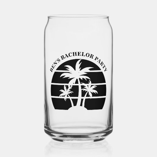 Beach Bachelor Party Weddenschap Groomsmen Blikvorm Glas (Voorkant)