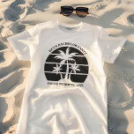 Beach Bachelor Party Weddenschap Groomsmen T-shirt<br><div class="desc">Koel palmbomen op een speciale tekenbachelor of groomsmen t-shirt. Pas deze coole t - shirts aan voor je doelbruiloft. Ze zijn perfect voor de hele bruidspartij om te draag aan een eilandengroep voor het repetitief eten,  of voor een dienstmeisje van eer of beste man.</div>