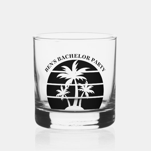 Beach Bachelor Party Weddenschap Groomsmen Whisky Glas (Voorkant)