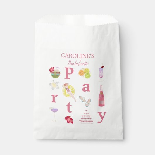 Beach Bachelorette Bash Vrijgezellenfeest Welkomst Bedankzakje (Voorkant)