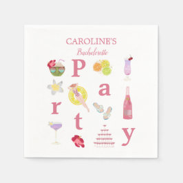 Beach Bachelorette Bash Vrijgezellenfeest Welkomst Servet