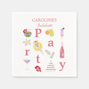 Beach Bachelorette Bash Vrijgezellenfeest Welkomst Servet
