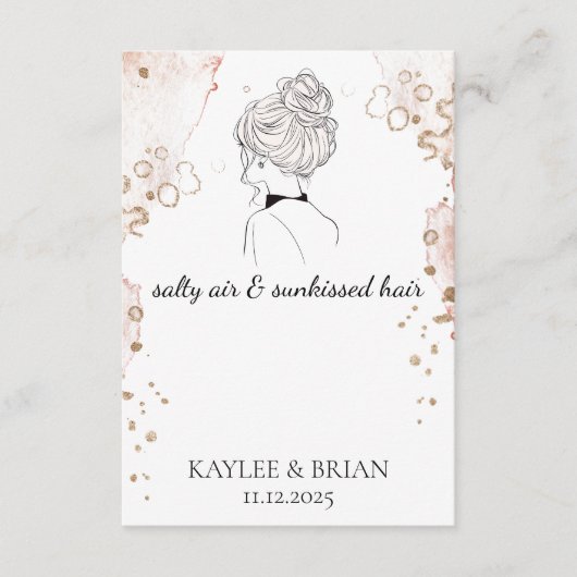 Beach Bachelorette Hair Scrunchie Houder Informatiekaartje (Voorkant)