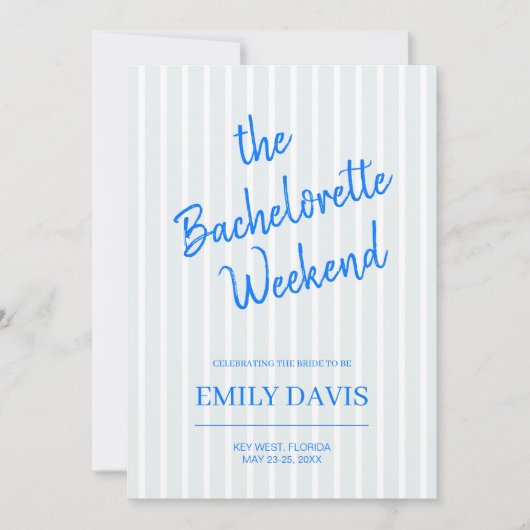 Beach Bachelorette Invitation, Bach Party Weekend  Kaart (Voorkant)