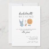 Beach Bachelorette Invitation & Itinerary Kaart (Voorkant)
