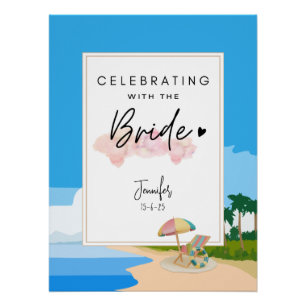Beach Bachelorette Kippen partij aangepast Perfect Poster