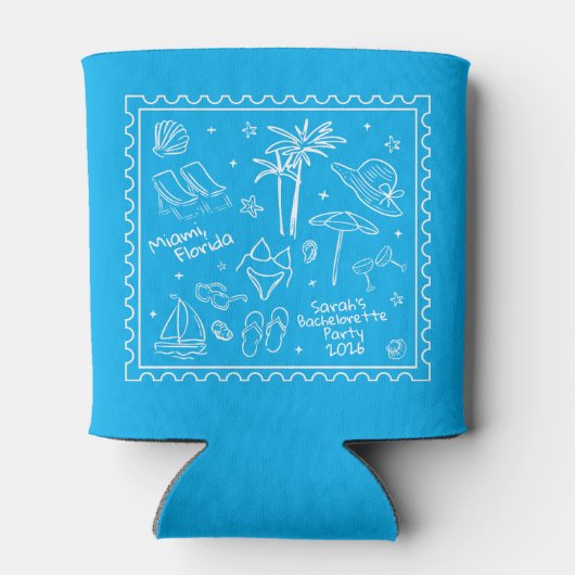 Beach Bachelorette Koelbox – Retro Beach Design Blikjeskoeler (Achterkant)