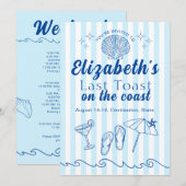 Beach Bachelorette Laatste Toast Op De Kust Party Kaart (Voorkant / Achterkant)