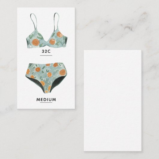 Beach Bachelorette Lingerie-insteekkaart Informatiekaartje (Voorkant / Achterkant)