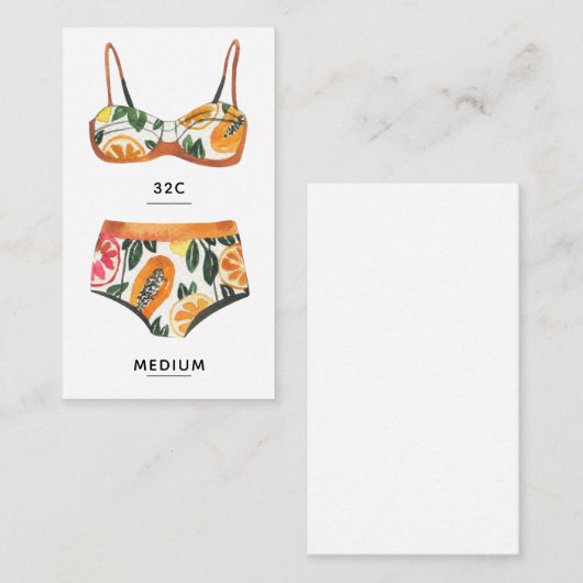 Beach Bachelorette Lingerie-insteekkaart Informatiekaartje (Voorkant / Achterkant)