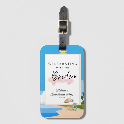 Beach Bachelorette | Partij kippen Bagagelabel (Voorkant (verticaal))