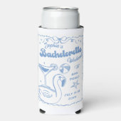 Beach Bachelorette Party Blauw Seltzer Blikjeskoeler (Seltzer Voorkant)