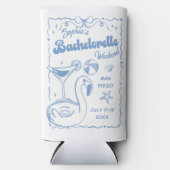 Beach Bachelorette Party Blauw Seltzer Blikjeskoeler (Voorkant)