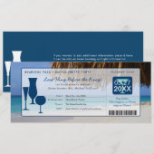 Beach Bachelorette Party Boarding Pass Kaart (Voorkant / Achterkant)