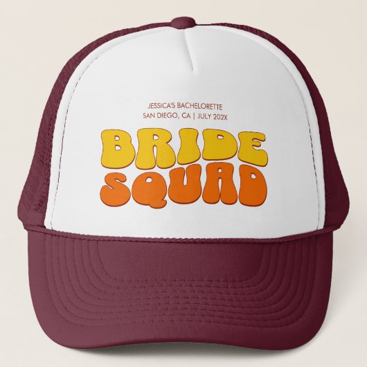 Beach Bachelorette Party Bruid Squad Bruidsmeisje Trucker Pet (Voorkant)